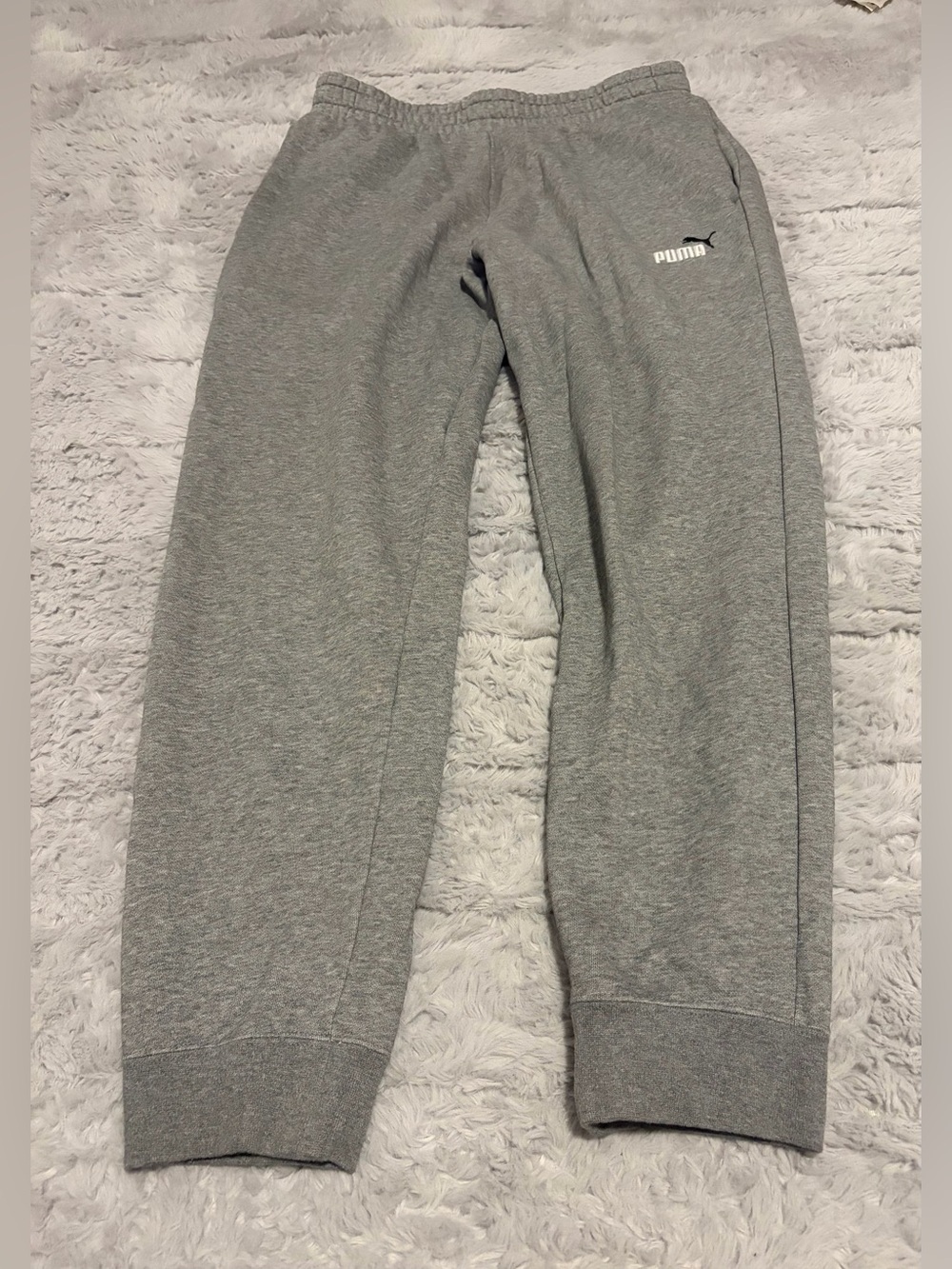 Puma Men's Gray Fleece Jogger Sweatpants Size Large